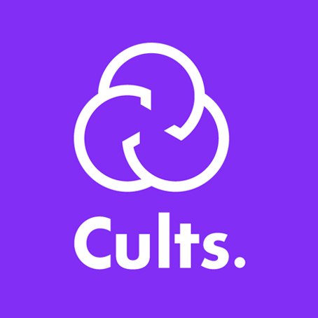Cults3D - Plateforme de modèles 3D à télécharger et imprimer Logo Cults3D violet avec trois cercles entrelacés et texte Cults